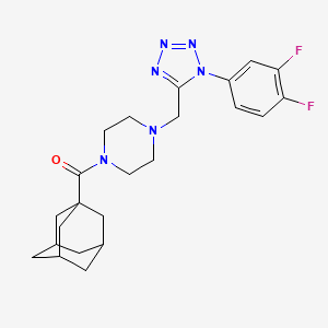 molecular formula C23H28F2N6O B6575313 1-(adamantane-1-carbonyl)-4-{[1-(3,4-difluorophenyl)-1H-1,2,3,4-tetrazol-5-yl]methyl}piperazine CAS No. 1040676-53-6