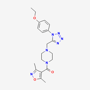 molecular formula C20H25N7O3 B6575325 1-(3,5-dimethyl-1,2-oxazole-4-carbonyl)-4-{[1-(4-ethoxyphenyl)-1H-1,2,3,4-tetrazol-5-yl]methyl}piperazine CAS No. 1049382-54-8