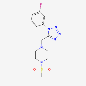 molecular formula C13H17FN6O2S B6575330 1-{[1-(3-fluorophenyl)-1H-1,2,3,4-tetrazol-5-yl]methyl}-4-methanesulfonylpiperazine CAS No. 1040680-42-9