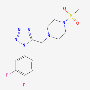 molecular formula C13H16F2N6O2S B6575335 1-{[1-(3,4-difluorophenyl)-1H-1,2,3,4-tetrazol-5-yl]methyl}-4-methanesulfonylpiperazine CAS No. 1040680-49-6
