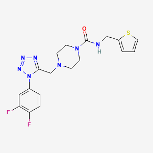 molecular formula C18H19F2N7OS B6575343 4-{[1-(3,4-difluorophenyl)-1H-1,2,3,4-tetrazol-5-yl]methyl}-N-[(thiophen-2-yl)methyl]piperazine-1-carboxamide CAS No. 1040653-57-3