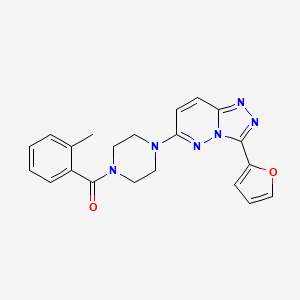 molecular formula C21H20N6O2 B6575347 1-[3-(furan-2-yl)-[1,2,4]triazolo[4,3-b]pyridazin-6-yl]-4-(2-methylbenzoyl)piperazine CAS No. 1105249-56-6