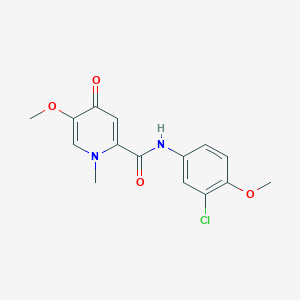molecular formula C15H15ClN2O4 B6575363 N-(3-chloro-4-methoxyphenyl)-5-methoxy-1-methyl-4-oxo-1,4-dihydropyridine-2-carboxamide CAS No. 1105220-28-7