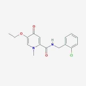 molecular formula C16H17ClN2O3 B6575368 N-[(2-chlorophenyl)methyl]-5-ethoxy-1-methyl-4-oxo-1,4-dihydropyridine-2-carboxamide CAS No. 1105250-58-5