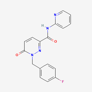molecular formula C17H13FN4O2 B6575376 1-[(4-fluorophenyl)methyl]-6-oxo-N-(pyridin-2-yl)-1,6-dihydropyridazine-3-carboxamide CAS No. 1105221-18-8