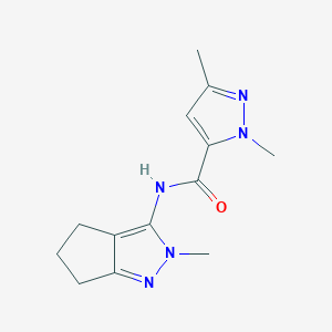 molecular formula C13H17N5O B6575388 1,3-dimethyl-N-{2-methyl-2H,4H,5H,6H-cyclopenta[c]pyrazol-3-yl}-1H-pyrazole-5-carboxamide CAS No. 1170789-87-3