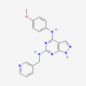 molecular formula C18H17N7O B6575405 N4-(4-methoxyphenyl)-N6-[(pyridin-3-yl)methyl]-1H-pyrazolo[3,4-d]pyrimidine-4,6-diamine CAS No. 1105252-79-6