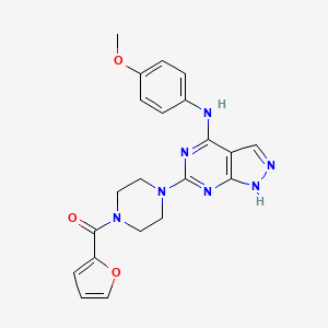 molecular formula C21H21N7O3 B6575413 6-[4-(furan-2-carbonyl)piperazin-1-yl]-N-(4-methoxyphenyl)-1H-pyrazolo[3,4-d]pyrimidin-4-amine CAS No. 1105225-46-4