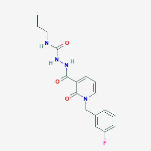 molecular formula C17H19FN4O3 B6575421 1-[(3-fluorophenyl)methyl]-2-oxo-N-[(propylcarbamoyl)amino]-1,2-dihydropyridine-3-carboxamide CAS No. 1105205-90-0