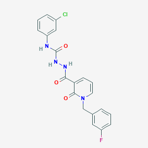 molecular formula C20H16ClFN4O3 B6575432 N-{[(3-chlorophenyl)carbamoyl]amino}-1-[(3-fluorophenyl)methyl]-2-oxo-1,2-dihydropyridine-3-carboxamide CAS No. 1105226-19-4