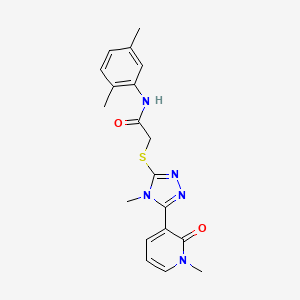 molecular formula C19H21N5O2S B6575440 N-(2,5-dimethylphenyl)-2-{[4-methyl-5-(1-methyl-2-oxo-1,2-dihydropyridin-3-yl)-4H-1,2,4-triazol-3-yl]sulfanyl}acetamide CAS No. 1105227-39-1