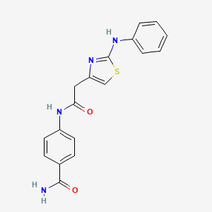 4-{2-[2-(phenylamino)-1,3-thiazol-4-yl]acetamido}benzamide