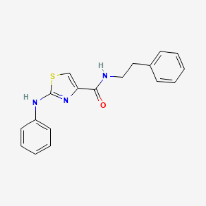 molecular formula C18H17N3OS B6575468 2-(phenylamino)-N-(2-phenylethyl)-1,3-thiazole-4-carboxamide CAS No. 1105228-81-6