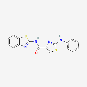 molecular formula C17H12N4OS2 B6575476 N-(1,3-benzothiazol-2-yl)-2-(phenylamino)-1,3-thiazole-4-carboxamide CAS No. 1105219-31-5
