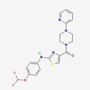molecular formula C20H19F2N5O2S B6575485 N-[4-(difluoromethoxy)phenyl]-4-[4-(pyridin-2-yl)piperazine-1-carbonyl]-1,3-thiazol-2-amine CAS No. 1105230-16-7