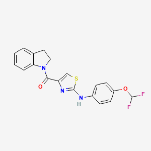 molecular formula C19H15F2N3O2S B6575488 N-[4-(difluoromethoxy)phenyl]-4-(2,3-dihydro-1H-indole-1-carbonyl)-1,3-thiazol-2-amine CAS No. 1105220-36-7