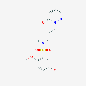 molecular formula C15H19N3O5S B6575512 2,5-dimethoxy-N-[3-(6-oxo-1,6-dihydropyridazin-1-yl)propyl]benzene-1-sulfonamide CAS No. 1105199-86-7