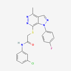 molecular formula C20H15ClFN5OS B6575521 N-(3-chlorophenyl)-2-{[1-(4-fluorophenyl)-4-methyl-1H-pyrazolo[3,4-d]pyridazin-7-yl]sulfanyl}acetamide CAS No. 1105236-54-1