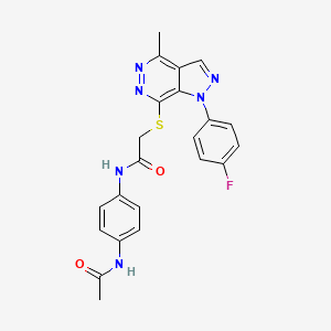 molecular formula C22H19FN6O2S B6575525 N-(4-acetamidophenyl)-2-{[1-(4-fluorophenyl)-4-methyl-1H-pyrazolo[3,4-d]pyridazin-7-yl]sulfanyl}acetamide CAS No. 1105236-70-1