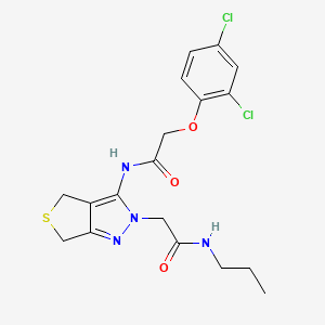 molecular formula C18H20Cl2N4O3S B6575528 2-(2,4-dichlorophenoxy)-N-{2-[(propylcarbamoyl)methyl]-2H,4H,6H-thieno[3,4-c]pyrazol-3-yl}acetamide CAS No. 1105202-24-1