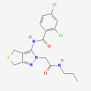 molecular formula C17H18Cl2N4O2S B6575536 2,4-dichloro-N-{2-[(propylcarbamoyl)methyl]-2H,4H,6H-thieno[3,4-c]pyrazol-3-yl}benzamide CAS No. 1105203-15-3