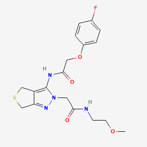 2-(4-fluorophenoxy)-N-(2-{[(2-methoxyethyl)carbamoyl]methyl}-2H,4H,6H-thieno[3,4-c]pyrazol-3-yl)acetamide