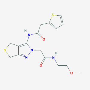 molecular formula C16H20N4O3S2 B6575543 N-(2-methoxyethyl)-2-{3-[2-(thiophen-2-yl)acetamido]-2H,4H,6H-thieno[3,4-c]pyrazol-2-yl}acetamide CAS No. 1105248-25-6
