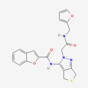 molecular formula C21H18N4O4S B6575554 N-[2-({[(furan-2-yl)methyl]carbamoyl}methyl)-2H,4H,6H-thieno[3,4-c]pyrazol-3-yl]-1-benzofuran-2-carboxamide CAS No. 1105247-48-0