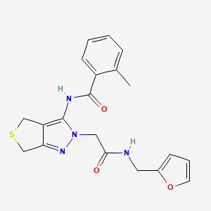 molecular formula C20H20N4O3S B6575556 N-[2-({[(furan-2-yl)methyl]carbamoyl}methyl)-2H,4H,6H-thieno[3,4-c]pyrazol-3-yl]-2-methylbenzamide CAS No. 1105247-76-4