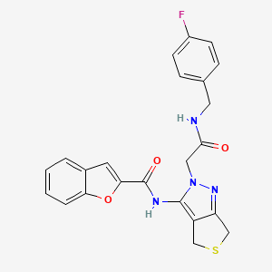 molecular formula C23H19FN4O3S B6575562 N-[2-({[(4-fluorophenyl)methyl]carbamoyl}methyl)-2H,4H,6H-thieno[3,4-c]pyrazol-3-yl]-1-benzofuran-2-carboxamide CAS No. 1105219-28-0