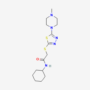molecular formula C15H25N5OS2 B6575576 N-cyclohexyl-2-{[5-(4-methylpiperazin-1-yl)-1,3,4-thiadiazol-2-yl]sulfanyl}acetamide CAS No. 1105251-75-9