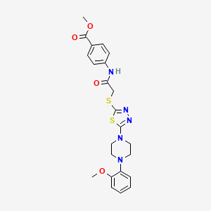molecular formula C23H25N5O4S2 B6575583 methyl 4-[2-({5-[4-(2-methoxyphenyl)piperazin-1-yl]-1,3,4-thiadiazol-2-yl}sulfanyl)acetamido]benzoate CAS No. 1105222-66-9