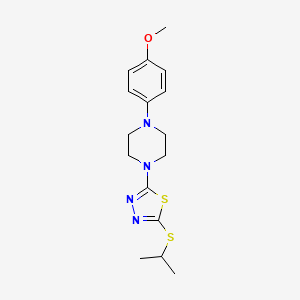 molecular formula C16H22N4OS2 B6575589 1-(4-methoxyphenyl)-4-[5-(propan-2-ylsulfanyl)-1,3,4-thiadiazol-2-yl]piperazine CAS No. 1105224-77-8