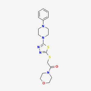 molecular formula C18H23N5O2S2 B6575599 1-(morpholin-4-yl)-2-{[5-(4-phenylpiperazin-1-yl)-1,3,4-thiadiazol-2-yl]sulfanyl}ethan-1-one CAS No. 1105198-53-5