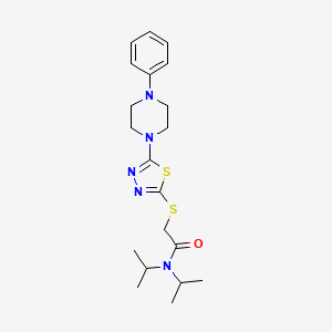 molecular formula C20H29N5OS2 B6575608 2-{[5-(4-phenylpiperazin-1-yl)-1,3,4-thiadiazol-2-yl]sulfanyl}-N,N-bis(propan-2-yl)acetamide CAS No. 1105199-49-2