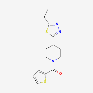 molecular formula C14H17N3OS2 B6575615 4-(5-ethyl-1,3,4-thiadiazol-2-yl)-1-(thiophene-2-carbonyl)piperidine CAS No. 1105229-95-5
