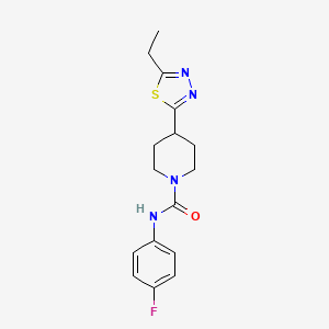molecular formula C16H19FN4OS B6575619 4-(5-ethyl-1,3,4-thiadiazol-2-yl)-N-(4-fluorophenyl)piperidine-1-carboxamide CAS No. 1105246-90-9