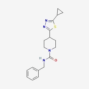molecular formula C18H22N4OS B6575627 N-benzyl-4-(5-cyclopropyl-1,3,4-thiadiazol-2-yl)piperidine-1-carboxamide CAS No. 1105247-46-8