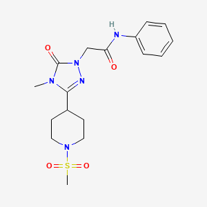molecular formula C17H23N5O4S B6575641 2-[3-(1-methanesulfonylpiperidin-4-yl)-4-methyl-5-oxo-4,5-dihydro-1H-1,2,4-triazol-1-yl]-N-phenylacetamide CAS No. 1105248-77-8