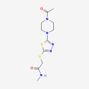 molecular formula C11H17N5O2S2 B6575660 2-{[5-(4-acetylpiperazin-1-yl)-1,3,4-thiadiazol-2-yl]sulfanyl}-N-methylacetamide CAS No. 1105199-13-0