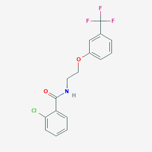 molecular formula C16H13ClF3NO2 B6575691 2-chloro-N-{2-[3-(trifluoromethyl)phenoxy]ethyl}benzamide CAS No. 1105211-76-4