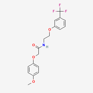 molecular formula C18H18F3NO4 B6575693 2-(4-methoxyphenoxy)-N-{2-[3-(trifluoromethyl)phenoxy]ethyl}acetamide CAS No. 1105230-22-5