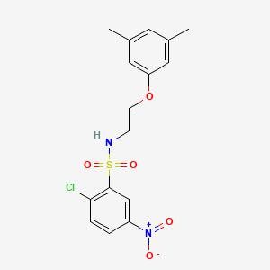 molecular formula C16H17ClN2O5S B6575710 2-chloro-N-[2-(3,5-dimethylphenoxy)ethyl]-5-nitrobenzene-1-sulfonamide CAS No. 1105221-77-9