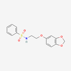 molecular formula C15H15NO5S B6575718 N-[2-(2H-1,3-benzodioxol-5-yloxy)ethyl]benzenesulfonamide CAS No. 1105204-86-1
