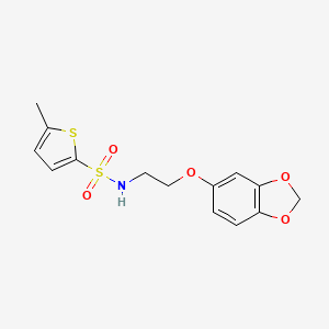 molecular formula C14H15NO5S2 B6575727 N-[2-(2H-1,3-benzodioxol-5-yloxy)ethyl]-5-methylthiophene-2-sulfonamide CAS No. 1105205-36-4
