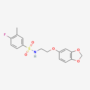 N-[2-(2H-1,3-benzodioxol-5-yloxy)ethyl]-4-fluoro-3-methylbenzene-1-sulfonamide