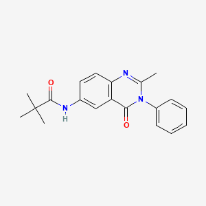molecular formula C20H21N3O2 B6575739 2,2-dimethyl-N-(2-methyl-4-oxo-3-phenyl-3,4-dihydroquinazolin-6-yl)propanamide CAS No. 1105235-61-7