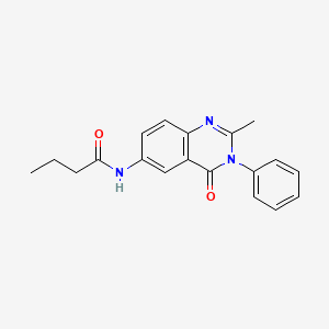 molecular formula C19H19N3O2 B6575742 N-(2-methyl-4-oxo-3-phenyl-3,4-dihydroquinazolin-6-yl)butanamide CAS No. 1105205-73-9