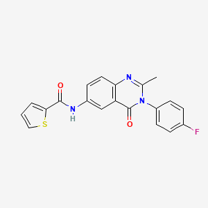 N-[3-(4-fluorophenyl)-2-methyl-4-oxo-3,4-dihydroquinazolin-6-yl]thiophene-2-carboxamide