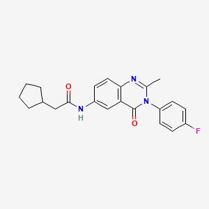 molecular formula C22H22FN3O2 B6575748 2-cyclopentyl-N-[3-(4-fluorophenyl)-2-methyl-4-oxo-3,4-dihydroquinazolin-6-yl]acetamide CAS No. 1105207-65-5